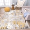 World Rug Gallery Distressed Abstract Yellow/Gray/Ivory Area Rug 7'10''x10' 2085YELLOW8X10 - alternate 2